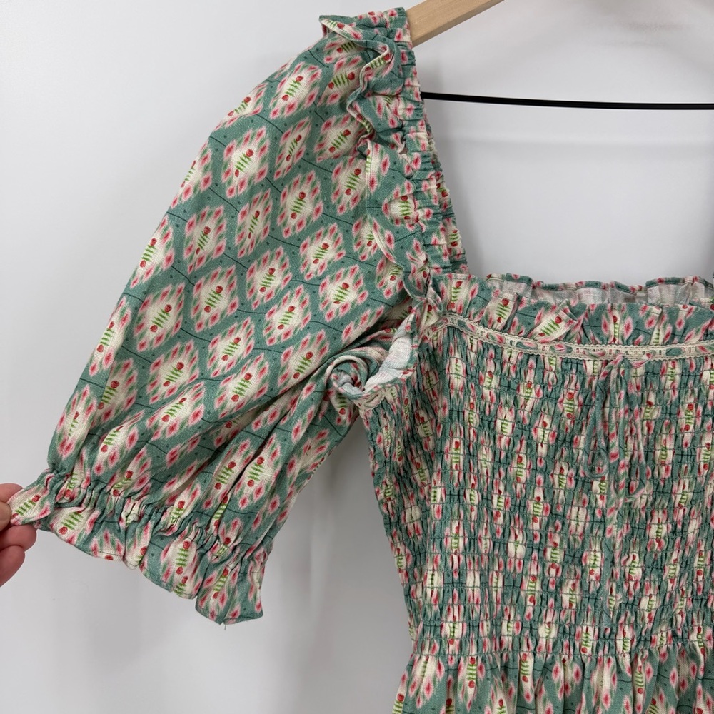 Hill House Home Scarlett Nap Dress Raspberry Ikat L Cottagecore Feminine Prairie - Picture 5 of 7